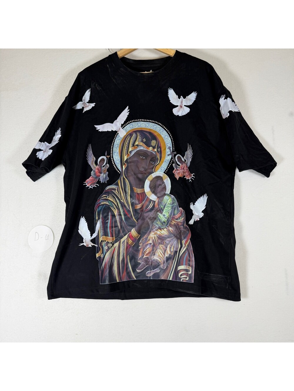 Noissey Religious Graphic T-Shirt Black Men's XXL D-11